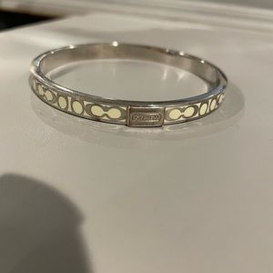 Coach silver and white bangle